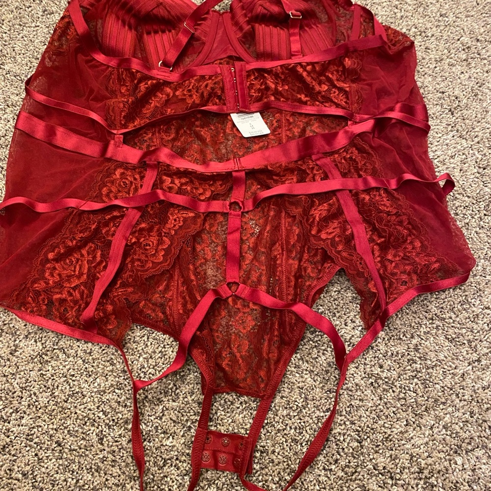 Torrid cranberry red body suit